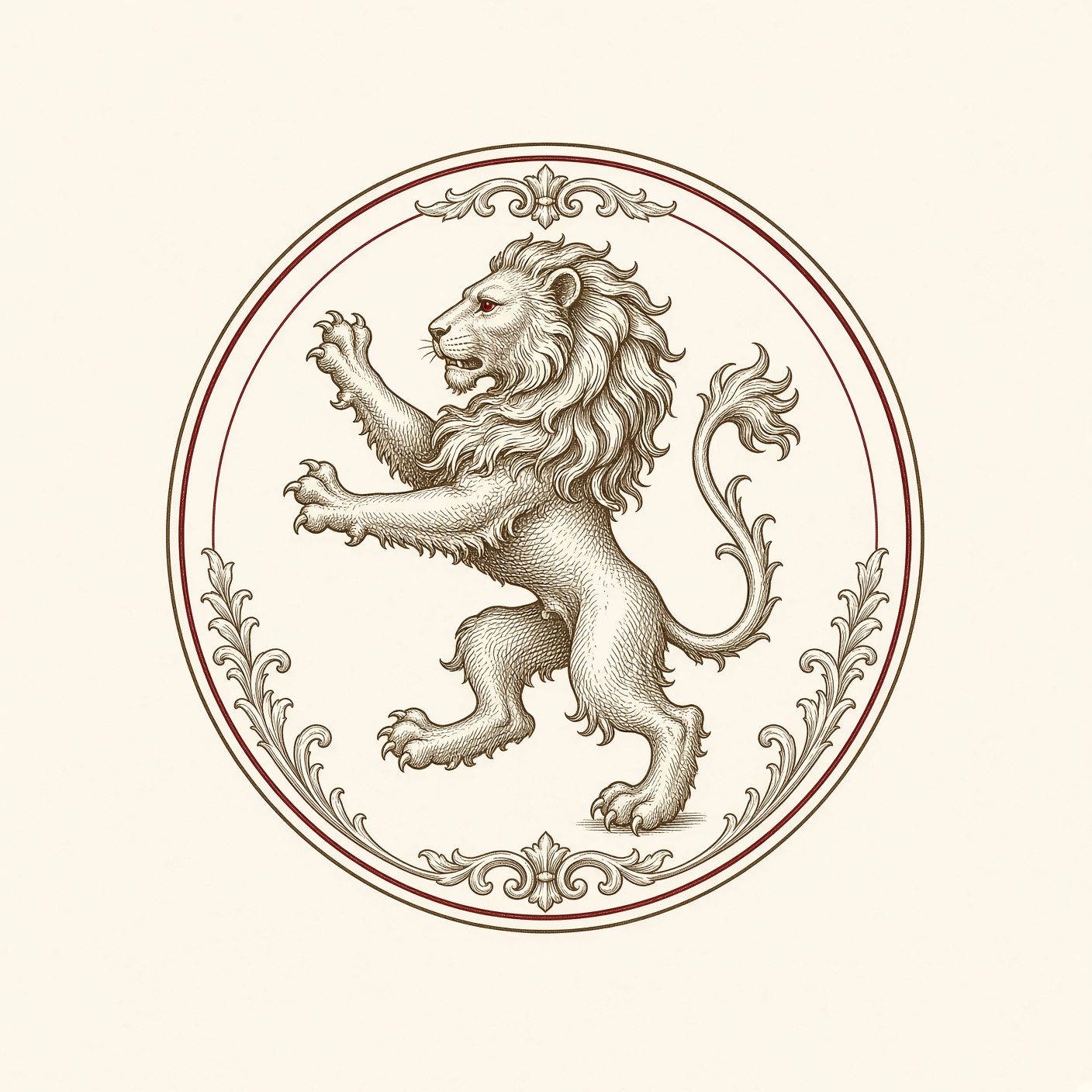 The Alturus lion, rampant within a ring — the mark of the house.